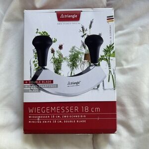 Triangle Mincing Knife - 18cm made in Germany wiegemesser‎ double blade new